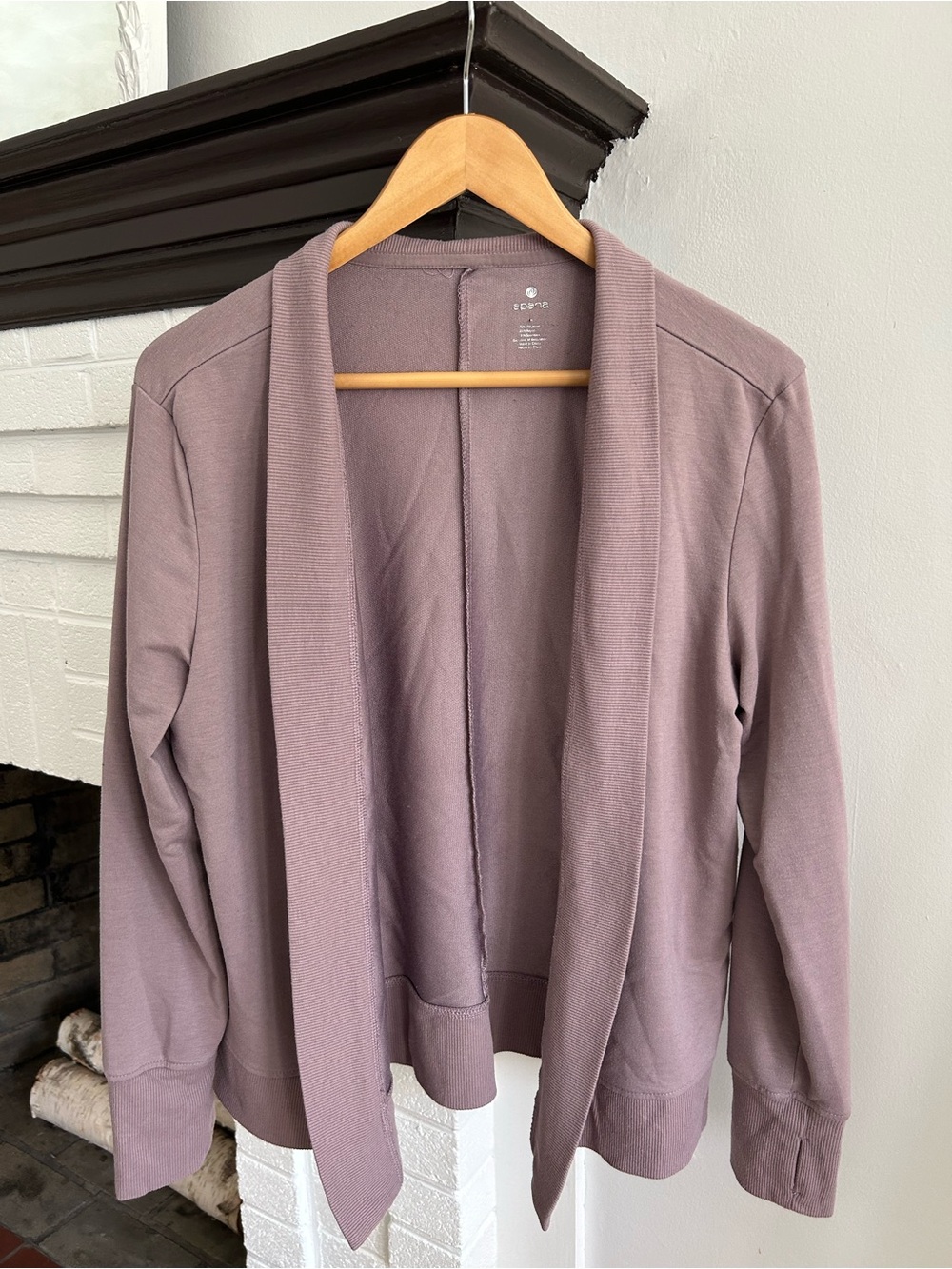 Apana Open-Front Shawl Collar Jacket in Mauve Size L